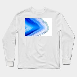 Super macro of blue agate mineral Long Sleeve T-Shirt